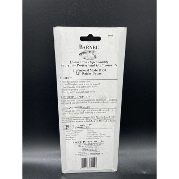 Barnel Professional Model B550 7.5” Inch Rachet Pruner New! - Picture 2 of 2